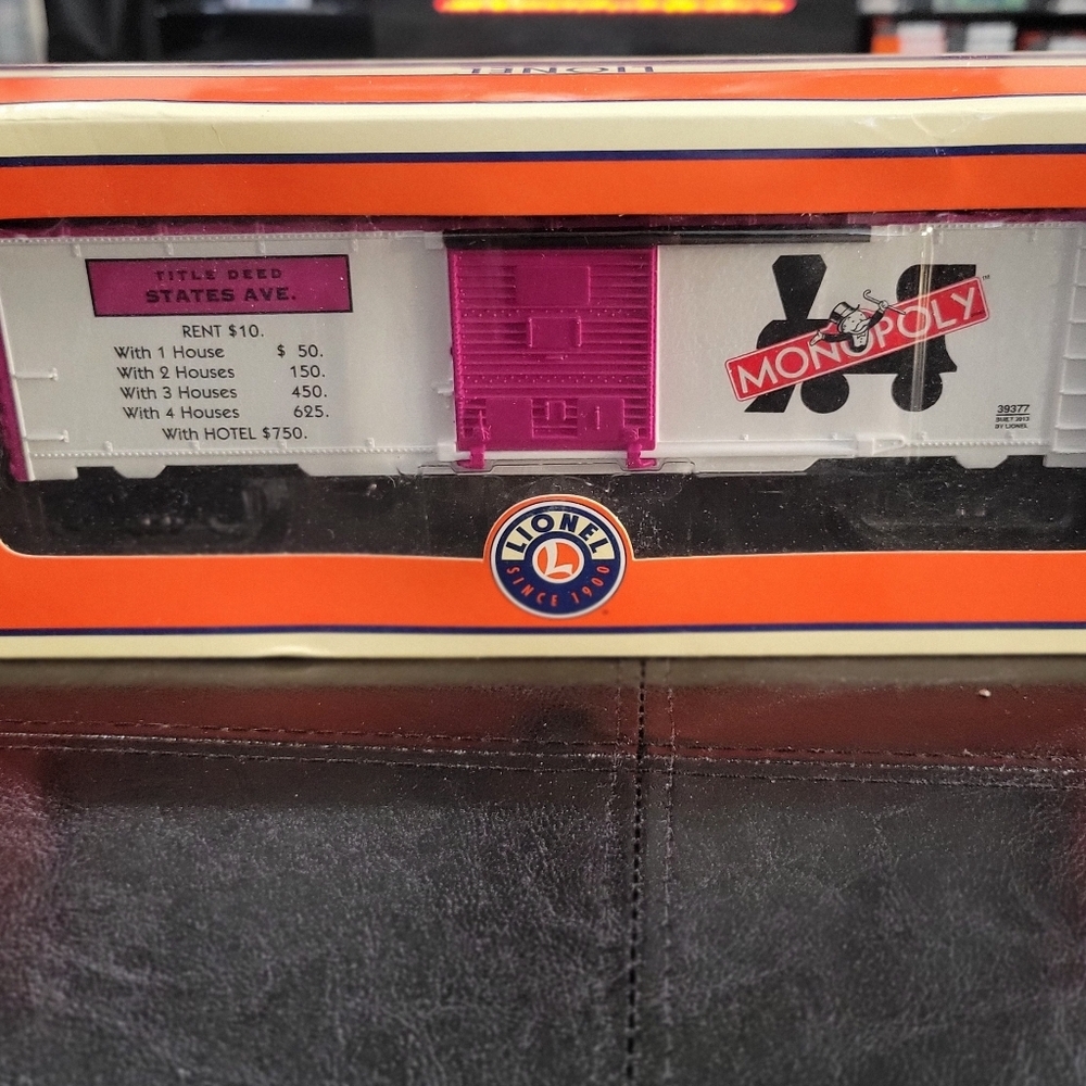 Monopoly Boxcar- Lionel O Gauge- States Ave ONLY.             ** RARE FIND***